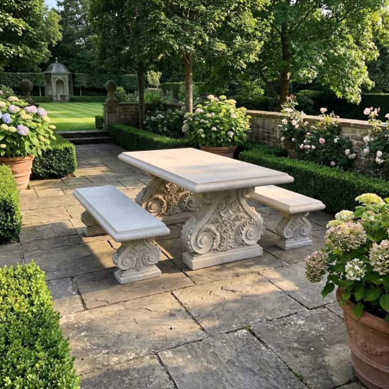 Marble Garden Table Set